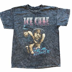 Ice Cube Today Was a Good Day Graphic Tee Acid Wash Black Size L Unisex